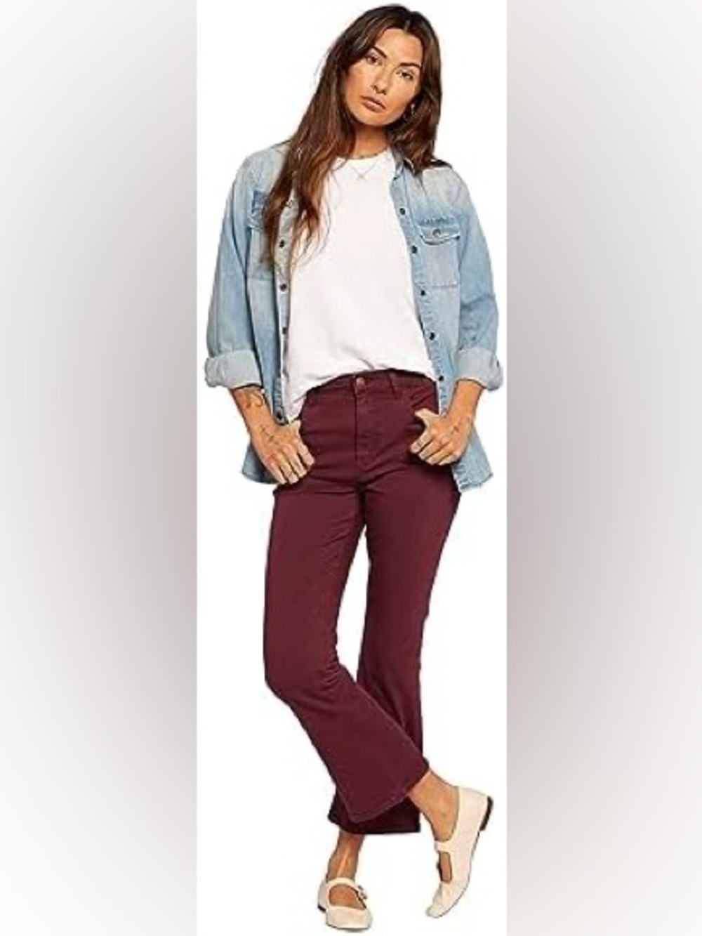 Current/Elliott The Boulevard Retro Bootcut in Wine Burgundy Size 32